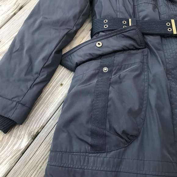 Next Women Jacket Black Faux Fur Winter Charcoal H - Picture 7 of 13